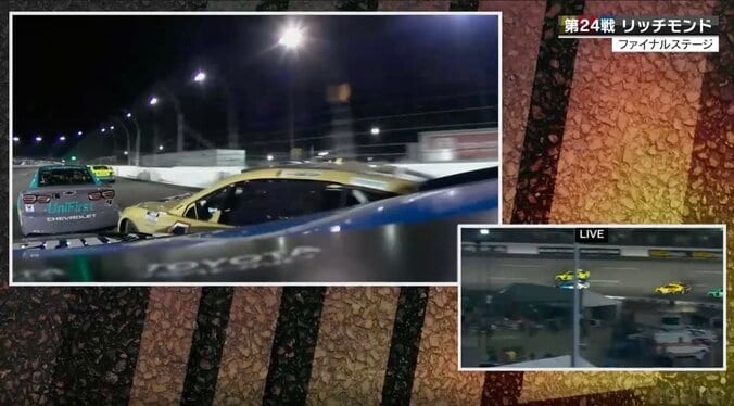 「よくアクシデント起きなかったな」レース再開直後、カメラに抜かれた驚きの光景…4台横並びで接触も“無傷” 4枚目