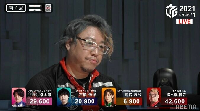 不動の“山”担当・松ヶ瀬隆弥 開幕3連投の期待に応え初トップ「めちゃめちゃ嬉しい」／麻雀・Mリーグ 2枚目