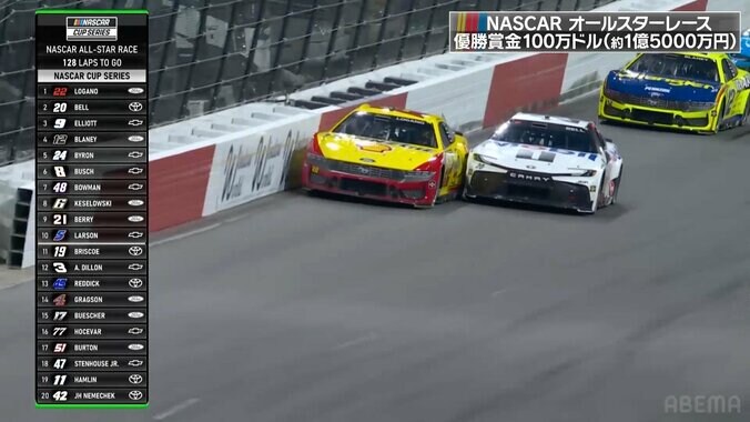 【写真・画像】「サンドイッチだね！」全米人気レースでド派手なクラッシュ！ 2台に挟まれたマシンは「形変わってる」　1枚目