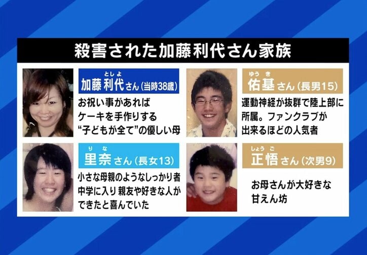 殺害された加藤利代さん家族