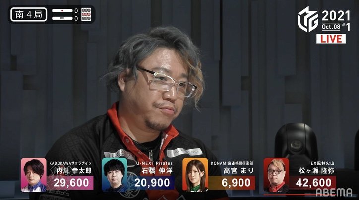 不動の“山”担当・松ヶ瀬隆弥 開幕3連投の期待に応え初トップ「めちゃめちゃ嬉しい」/麻雀・Mリーグ