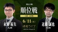 【情報LIVE】第85期 順位戦 A級 1回戦 永瀬拓矢九段 対 近藤誠也八段