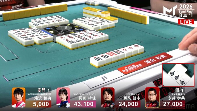 役牌だけで4翻！滝沢がぶっ放したド派手な倍満砲