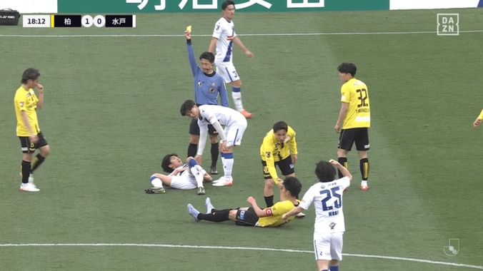 水戸の五木田にイエローカード