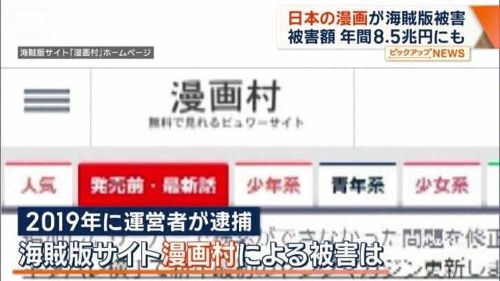 海賊版サイト漫画村による被害は