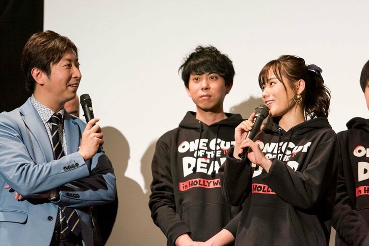 「”お約束”やおなじみのセリフも出てくるので楽しんで」『カメラを止めるな！スピンオフ『ハリウッド大作戦！』試写会