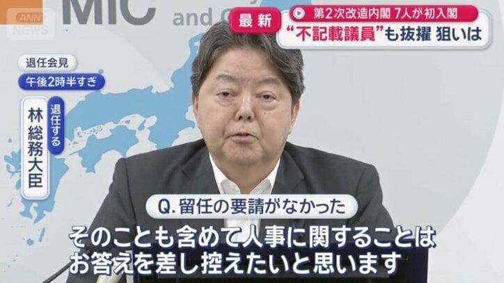 閣僚ポストから外れた