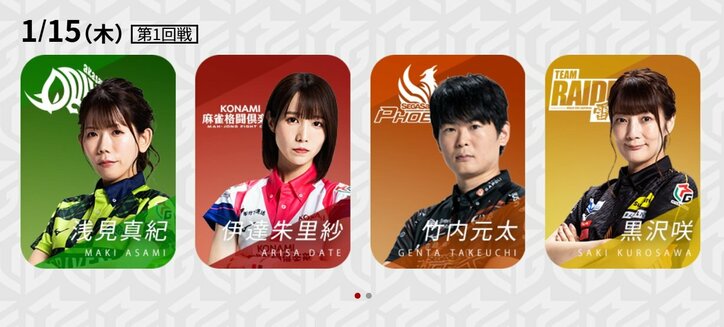 1月15日第1試合の出場選手