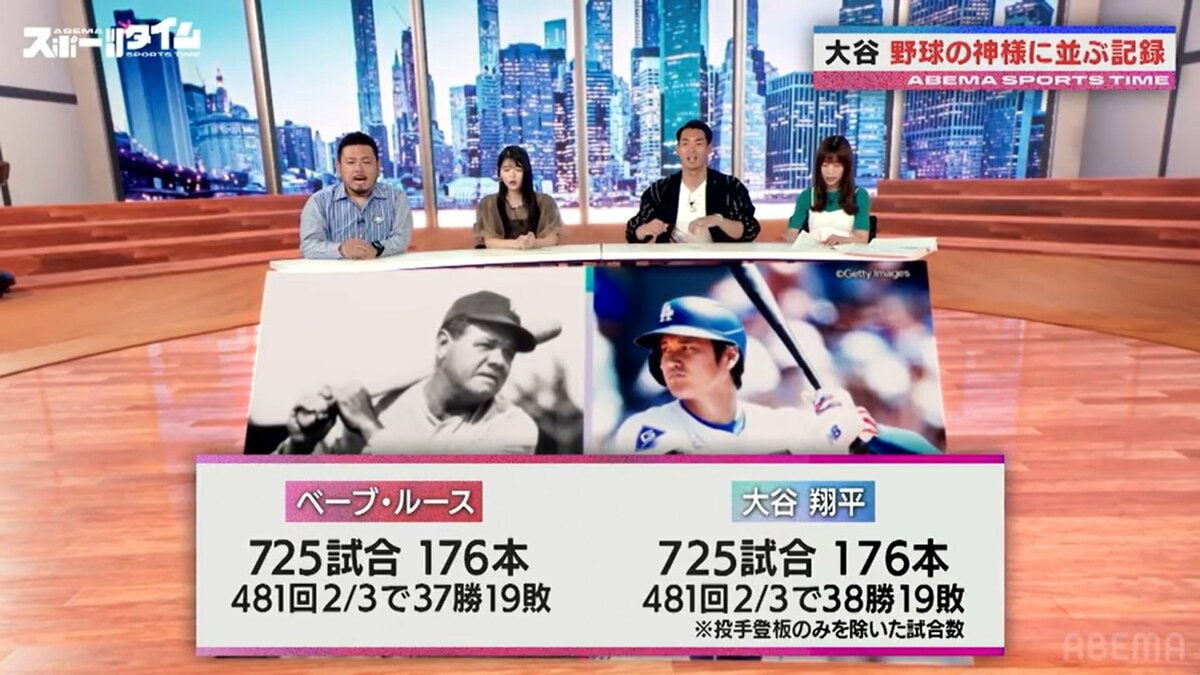 生ける伝説”大谷翔平と“野球の神様”ベーブ・ルースの成績が実は 