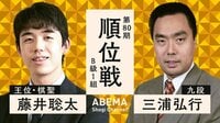 順位戦 B級1組 藤井聡太王位・棋聖 対 三浦弘行九段