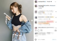 谷まりあの“ほっそりウエスト＆美肩”ショットに「グラマラスボディ天使」「めちゃくちゃスタイルええやん」ファン絶賛