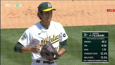 藤浪晋太郎、7回途中から登板しわずか2球でゲッツー 回またぎの8回は