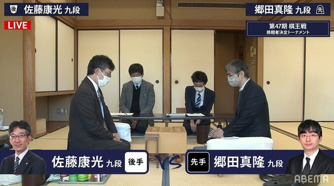 佐藤康光九段 対 郷田真隆九段 久々のタイトル挑戦目指す50代対決が開始／将棋・棋王戦挑決T 1枚目