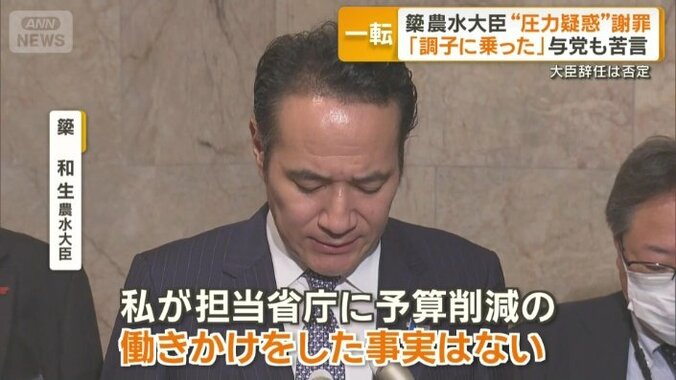 発言を認め釈明した簗大臣