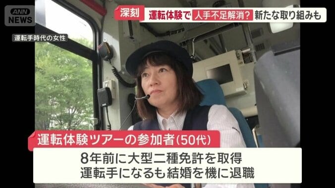 運転体験ツアーに参加した女性