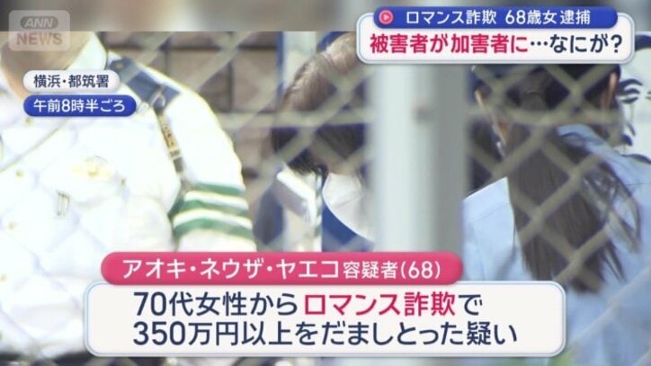 350万円をだまし取った疑いで逮捕