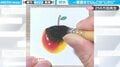 一筆書きで鮮やかなりんごが“じわり” 何度もみてしまう水彩画が「にじみ具合が綺麗すぎます」と話題