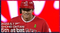 【映像】大谷 第5打席でフェンス直撃のツーベースヒット
