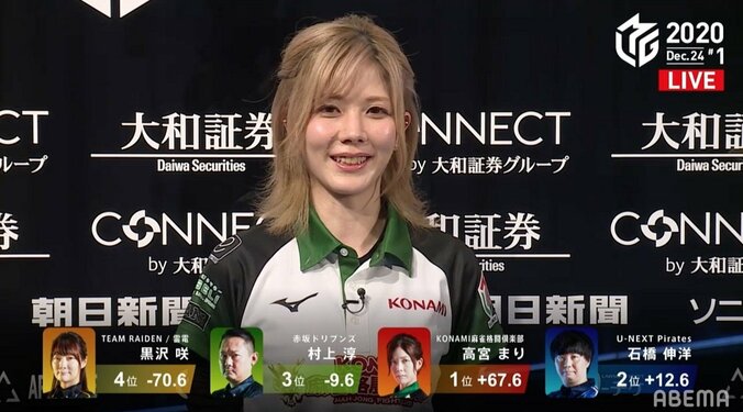 “まりサンタ”からXmasプレゼント 高宮の「メリークリスマス☆」にファン大喜び「最高かよ」／麻雀・Mリーグ 2枚目