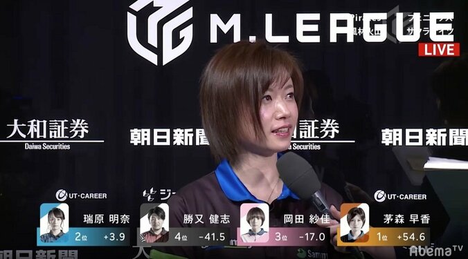 クールな天才・茅森早香、2019年トップ締め 勝利の笑顔に萩原聖人も「ギャップ萌え」／麻雀・Mリーグ 1枚目