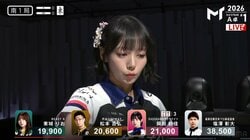美人雀士の細い指も踊る♪岡田紗佳、絶好のド高目・赤牌ツモに手つきもルンルン「最高やね」／麻雀・Mトーナメント