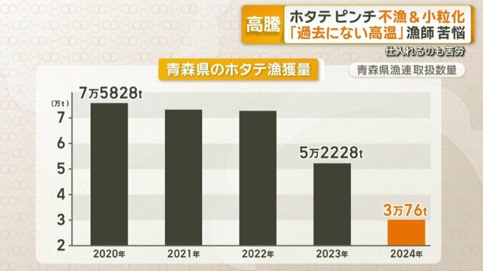 青森県のホタテ漁獲量