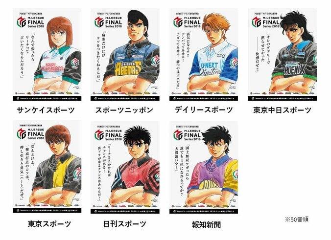 ボクシング漫画「はじめの一歩」が麻雀「Mリーグ」とコラボ　一歩、鷹村らがサポーターに 2枚目