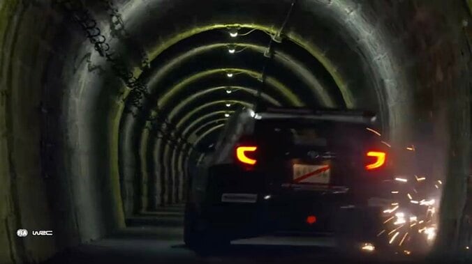 ラリージャパン、名物トンネルで“火花散る”衝撃光景 日本人ドライバーが「攻めてるね」国内外も注目 3枚目