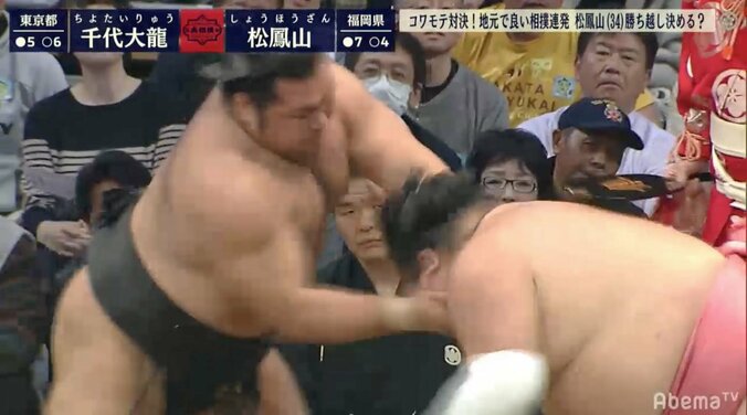 相撲界のコワモテ2トップ　張り手合戦からの力相撲は松鳳山が千代大龍に勝利 1枚目