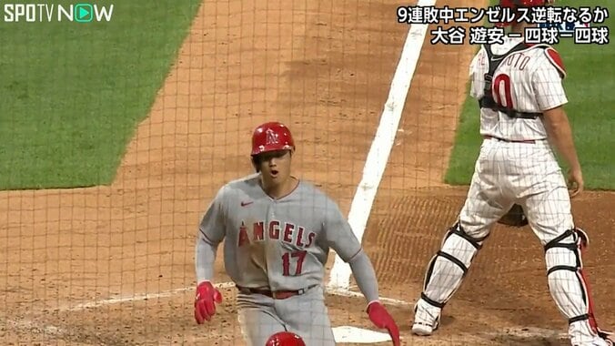 大谷翔平、あわや激突に驚きのあまり“お口あんぐり” 快足飛ばして1得点も直後のシーンにファンもヒヤリ 1枚目