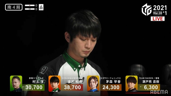 全くブレないFor the Team 滝沢和典「チーム優先」がトップ招く 敗者を気遣うイケメンコメントも/麻雀・Mリーグ