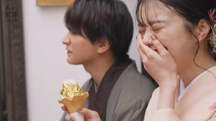 美しすぎる着物姿の紺野彩夏、唇についた金箔を瀬戸利樹が優しくタッチ…金沢でしっとり手つなぎ大人デート『私たち結婚しました4』第9話