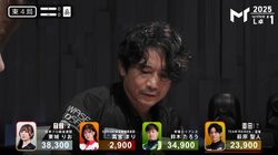 雷鳴、轟く！萩原聖人の強烈カウンター親満貫が炸裂 食らった美女雀士が思わずきょとん「りおびっくり」／麻雀・Mトーナメント
