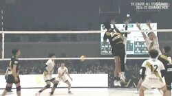 マジで見えない…男子バレーのオールスターで衝撃の“爆速スパイク”…レシーブもビビりまくりの“ガチプレー”に「あれはめっちゃ痛い」