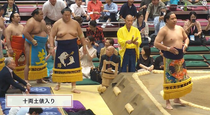 「この生物は何?」炎鵬、“異彩”を放つ化粧まわし「妙にマッチしてる」「可愛いエンホウ」十両土俵入りでファン熱視線 2枚目
