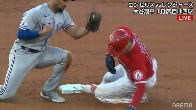 大谷翔平、盗塁で天敵に“お返し”俊足ぶりに好捕手・ハイムも「無理、無理」とお手上げの表情 チームトップの7個目 1枚目