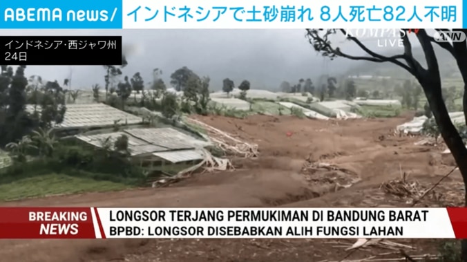 土砂崩れの様子