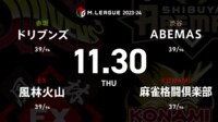 【中継】大和証券 Mリーグ ドリブンズvs風林火山vs麻雀格闘倶楽部vsABEMAS