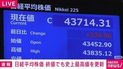 日経平均株価 終値でも史上最高値を更新