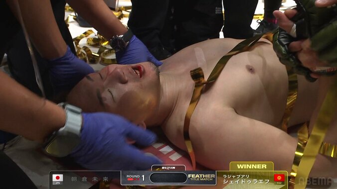 ダメージ大きく担架で搬送