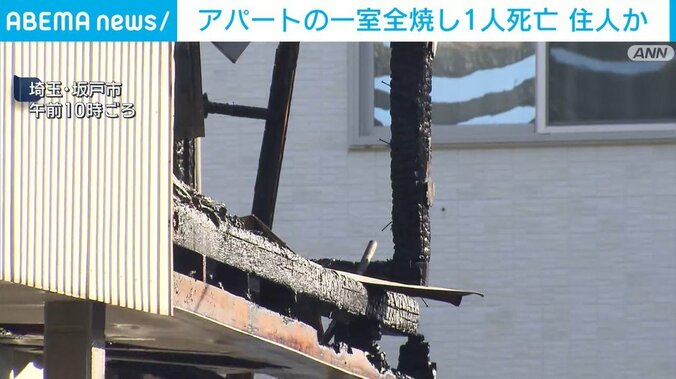 全焼したアパートの一室