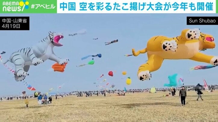 空に浮かぶ無数のたこ