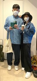 あべこうじ、妻・高橋愛と偶然お揃いになった服装「しめしあわせてないよ」