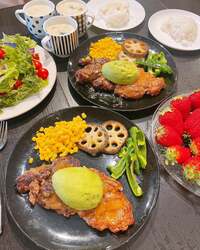 みきママ『夢の牛&豚ステーキです！！』