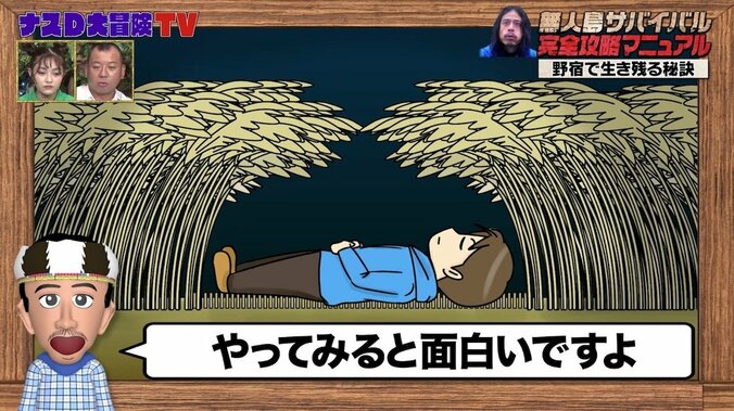 蚊に刺されないためには？ 雨露をしのぐには？ ナスDが明かす“野宿で快適に過ごす秘訣” 2枚目