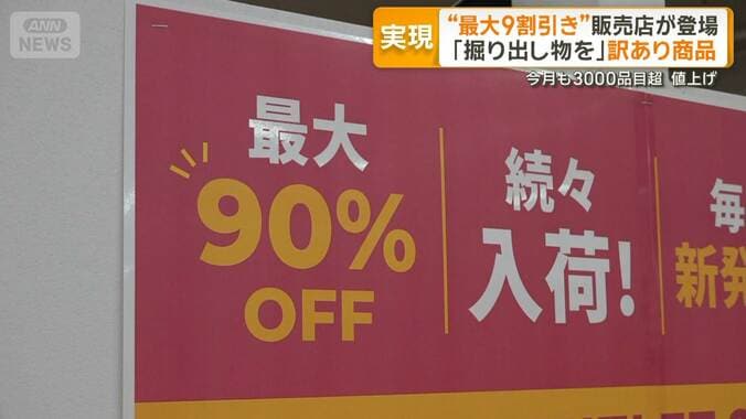 最大9割引きの販売店登場　短い賞味期限、通販返品で包みに傷…「訳あり」で安く 1枚目