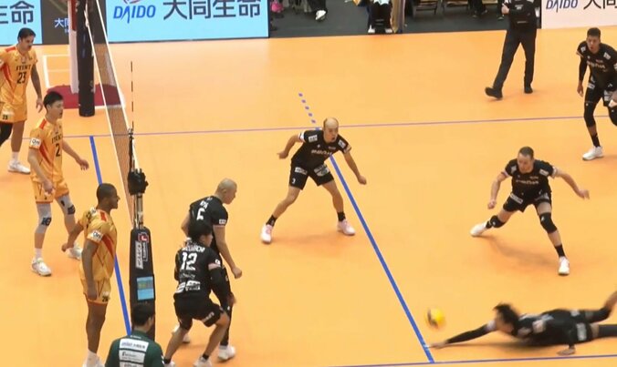 見事なレシーブ