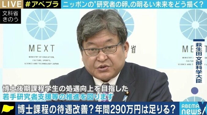 博士課程の学生に最大290万円…厳しい経済状況に置かれる若手研究者の支援、どうあるべき? 1枚目