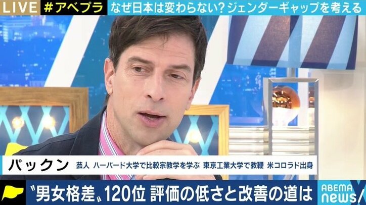 日本社会の男女間格差は“先進国で最悪の水準” パックン「東大入試から見直せ」