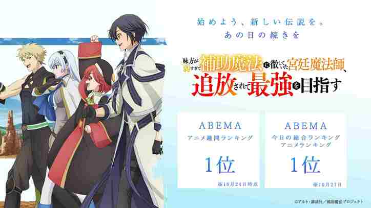 【写真・画像】アニメ『補助魔法』、ABEMAで「今日の総合&アニメランキング」、および「アニメ週間ランキング」で1位を獲得！　1枚目